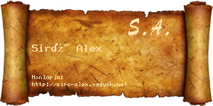 Siró Alex névjegykártya
