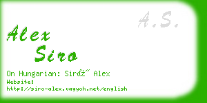 alex siro business card